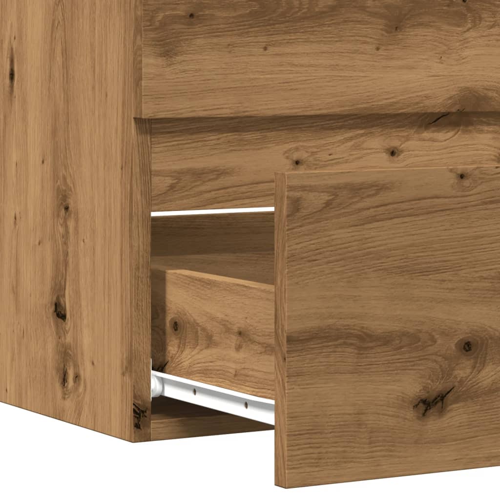 Armoire de salle de bain chêne artisanal bois d'ingénierie Ensembles de mobilier pour salles de bains vidaXL