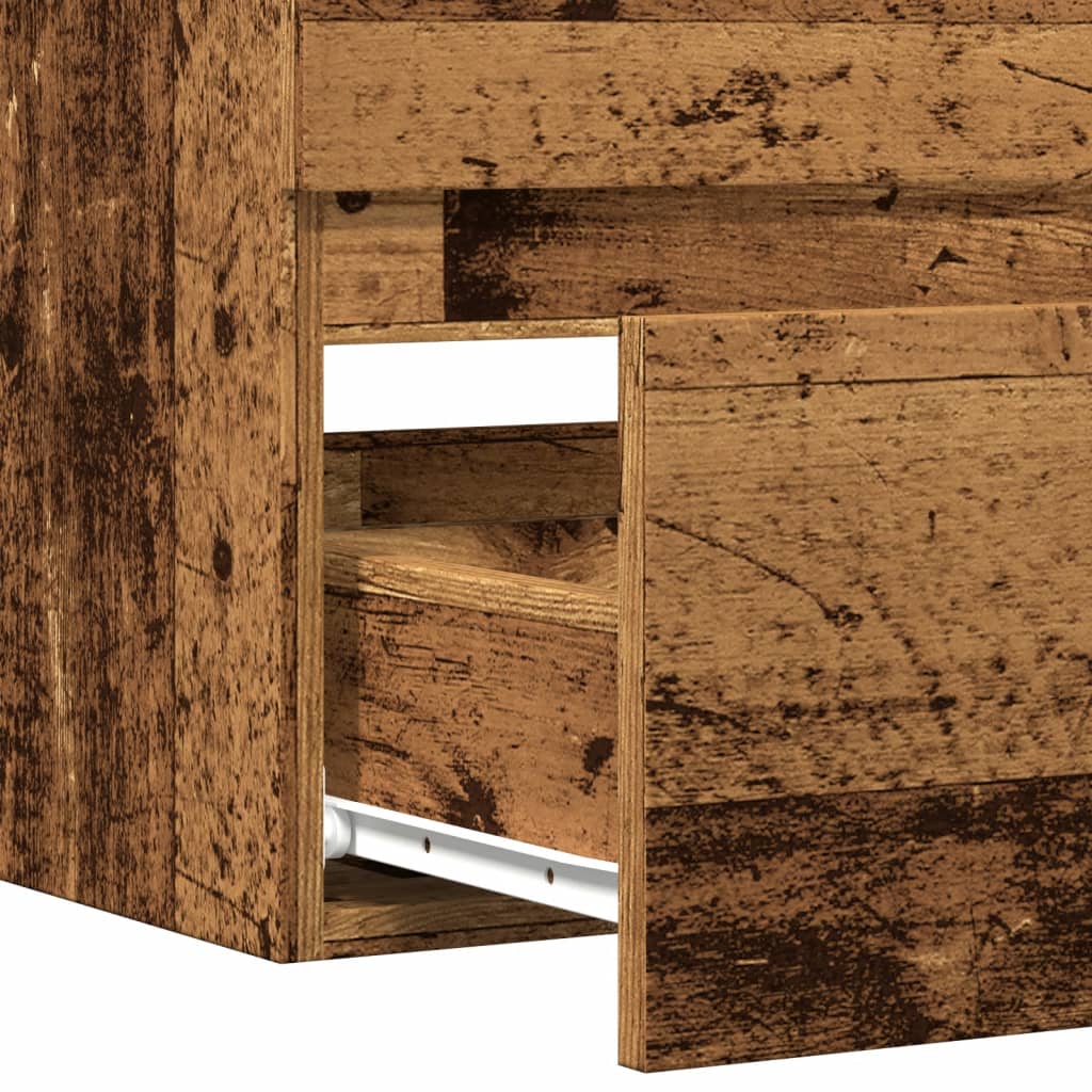 Armoire de salle de bain suspendue vieux bois bois d'ingénierie Ensembles de mobilier pour salles de bains vidaXL