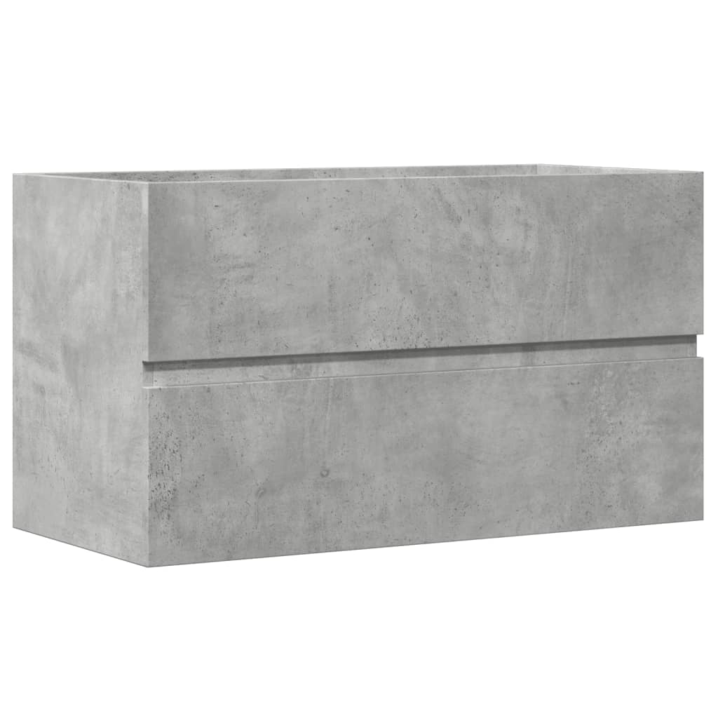 Armoire d'évier Gris béton 90x38,5x45 cm Aggloméré Ensembles de mobilier pour salles de bains vidaXL
