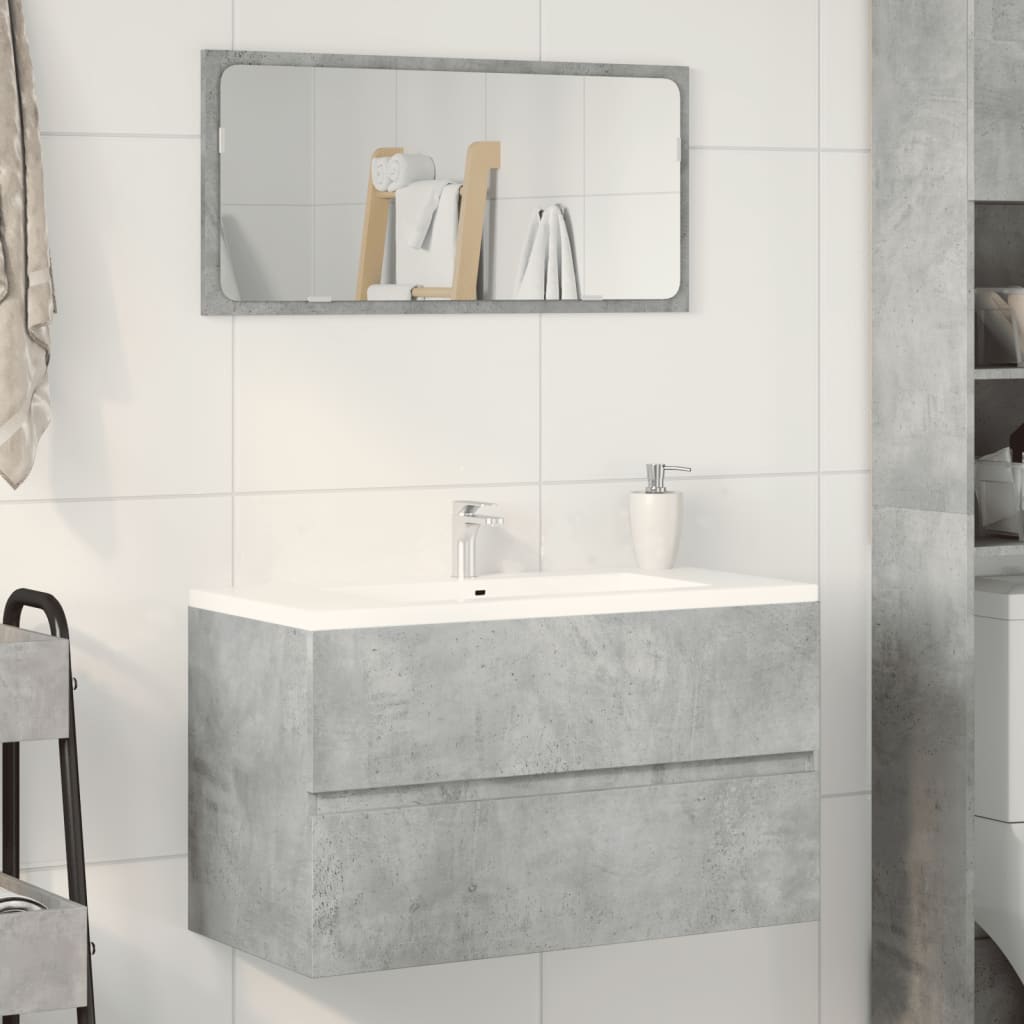 Armoire d'évier Gris béton 90x38,5x45 cm Aggloméré Ensembles de mobilier pour salles de bains vidaXL