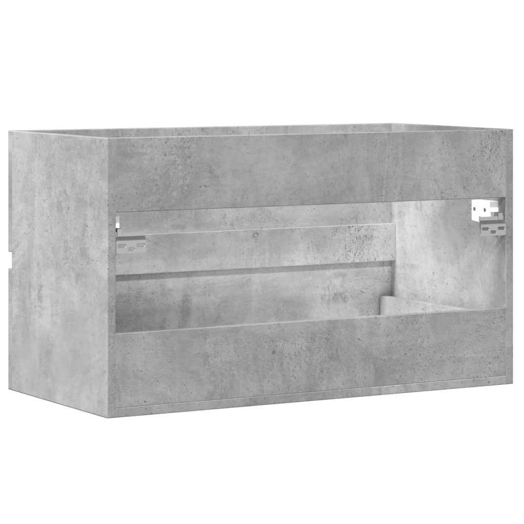 Armoire d'évier Gris béton 90x38,5x45 cm Aggloméré Ensembles de mobilier pour salles de bains vidaXL