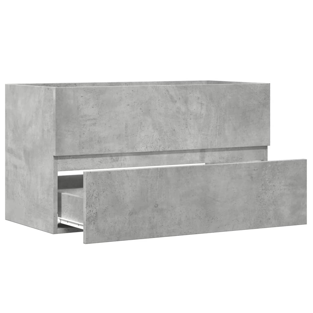 Armoire d'évier Gris béton 90x38,5x45 cm Aggloméré Ensembles de mobilier pour salles de bains vidaXL