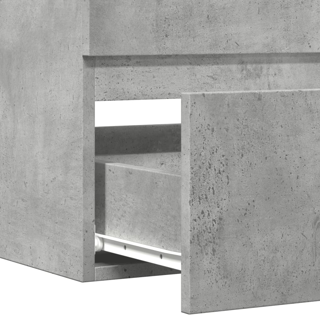 Armoire d'évier Gris béton 90x38,5x45 cm Aggloméré Ensembles de mobilier pour salles de bains vidaXL