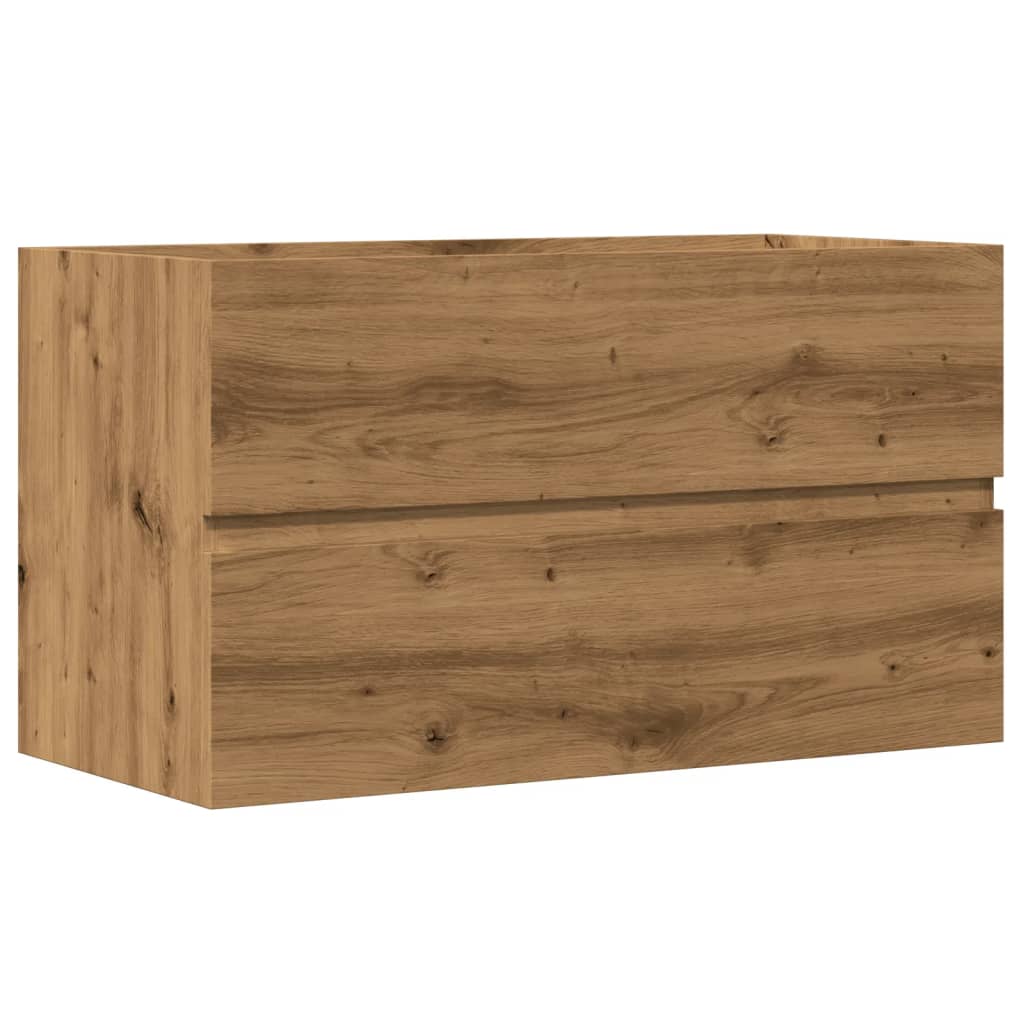 Armoire d'évier chêne artisanal 90x38,5x45 cm bois d'ingénierie Ensembles de mobilier pour salles de bains vidaXL