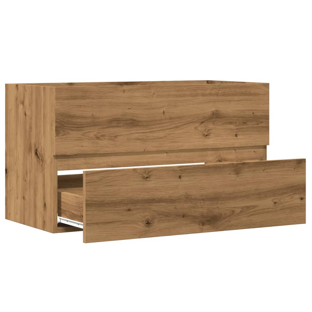Armoire d'évier chêne artisanal 90x38,5x45 cm bois d'ingénierie Ensembles de mobilier pour salles de bains vidaXL