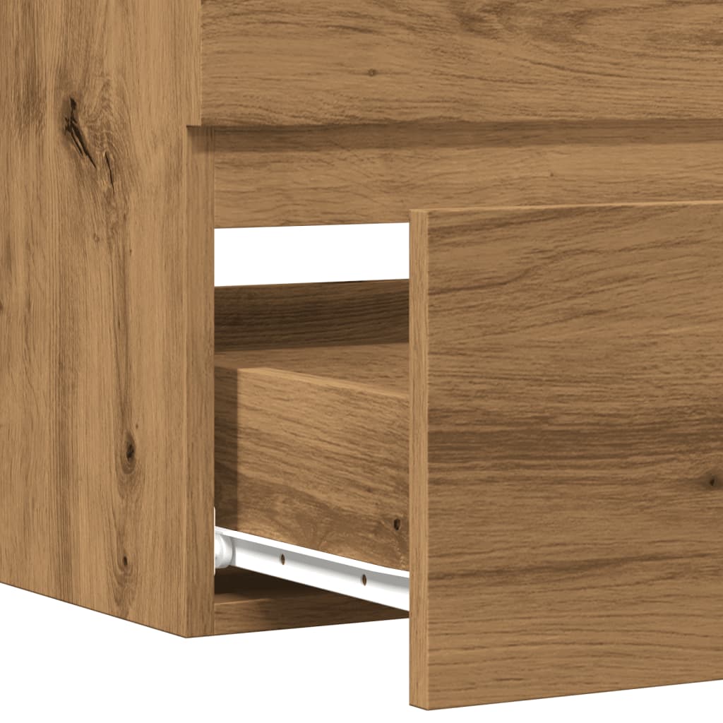 Armoire d'évier chêne artisanal 90x38,5x45 cm bois d'ingénierie Ensembles de mobilier pour salles de bains vidaXL