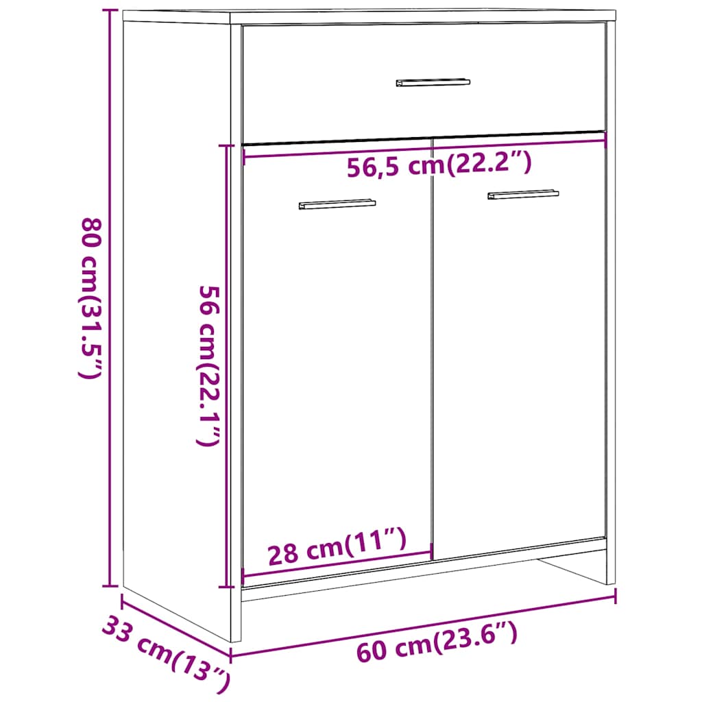 Armoire de salle de bain Gris béton 60x33x80 cm Aggloméré Ensembles de mobilier pour salles de bains vidaXL
