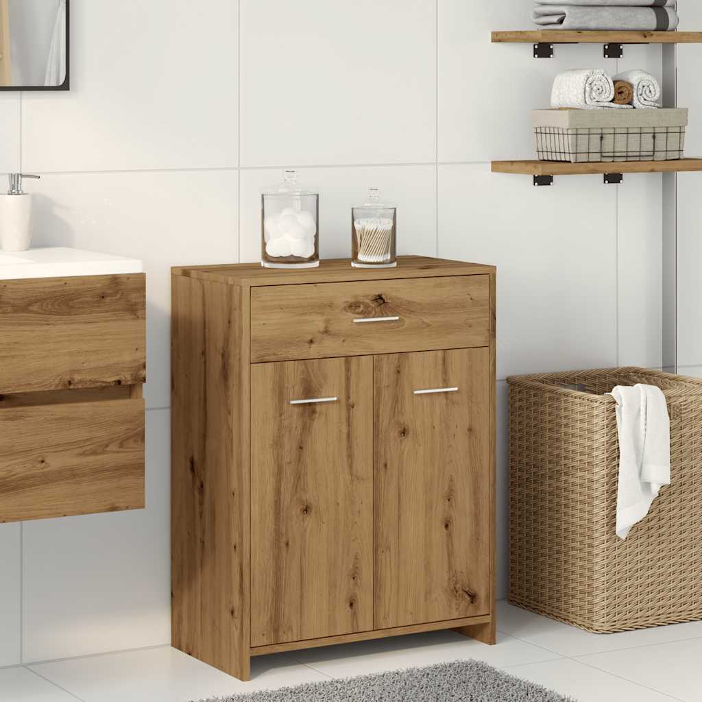 Armoire de salle de bain chêne artisanal 60x33x80 cm Ensembles de mobilier pour salles de bains vidaXL