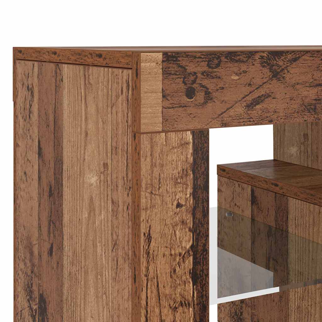 Meuble TV avec lumières LED vieux bois bois d'ingénierie - XIOS