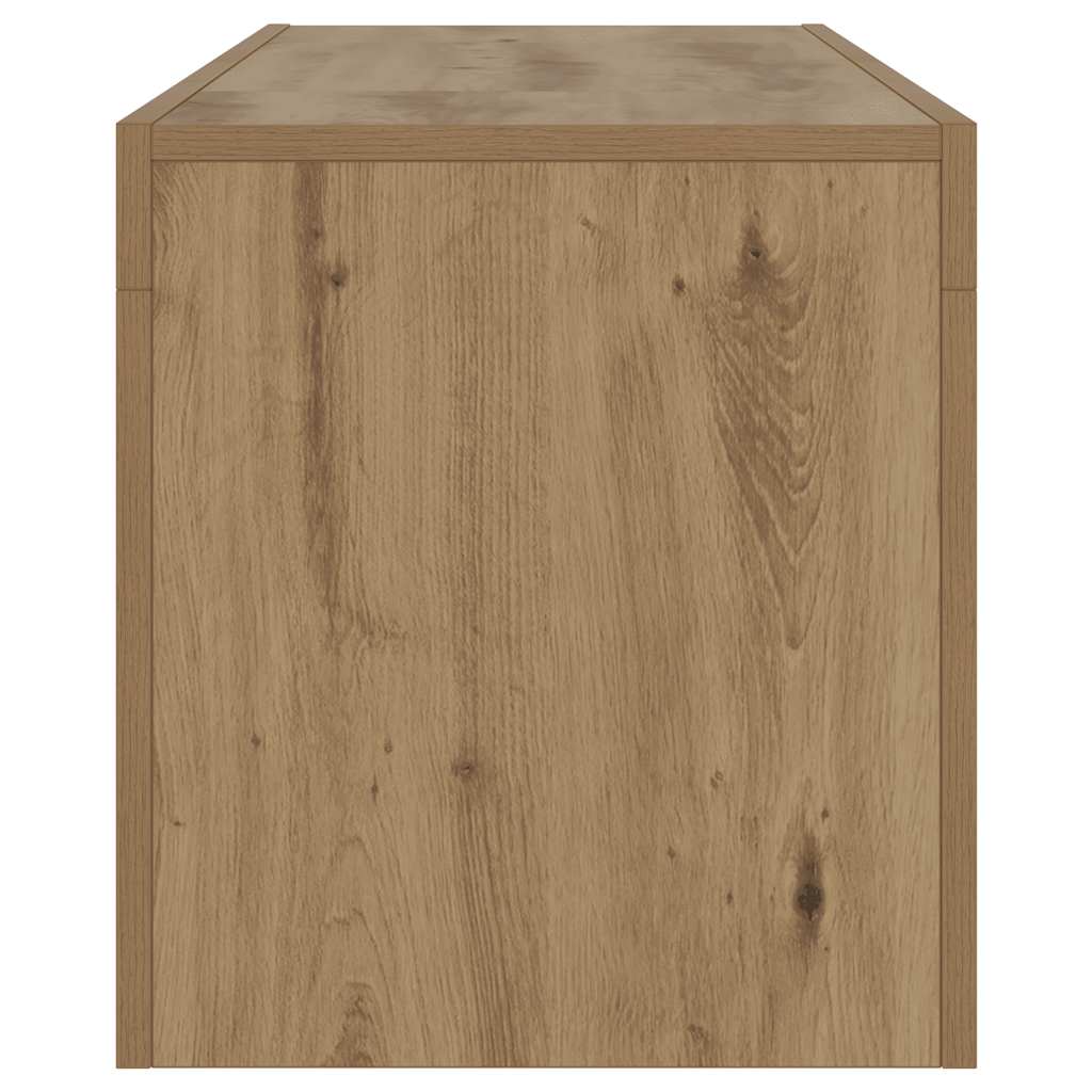Meuble TV avec lumières LED chêne artisanal bois d'ingénierie - XIOS