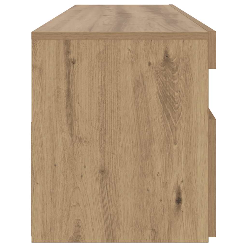 Meuble TV avec lumières LED chêne artisanal bois d'ingénierie - XIOS