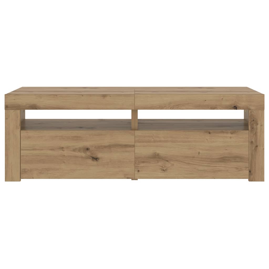Meuble TV avec lumières LED chêne artisanal bois d'ingénierie - XIOS