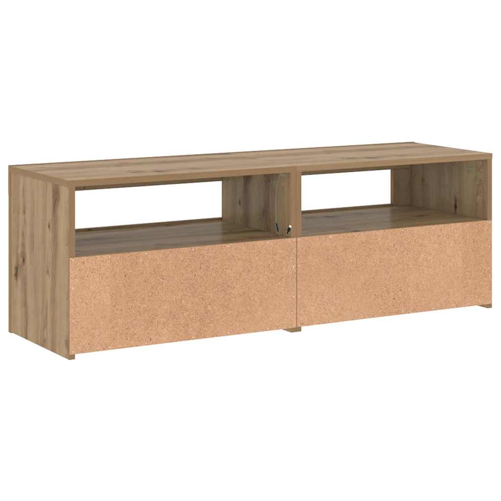 Meuble TV avec lumières LED chêne artisanal bois d'ingénierie - XIOS