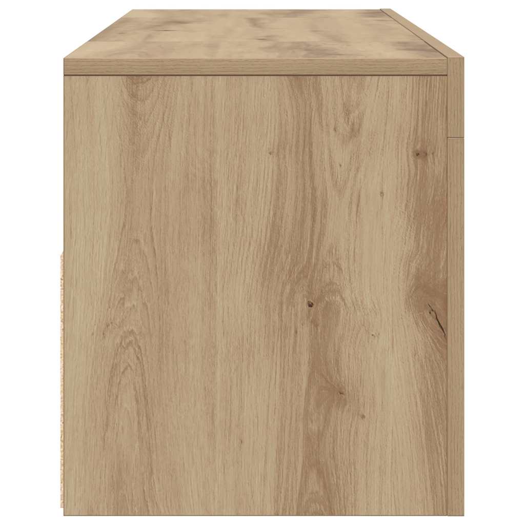 Meuble TV avec lumières LED chêne artisanal bois d'ingénierie - XIOS
