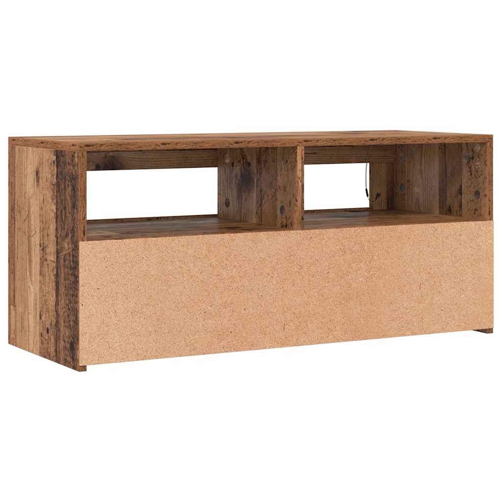 Meuble TV avec lumières LED vieux bois bois d'ingénierie - XIOS