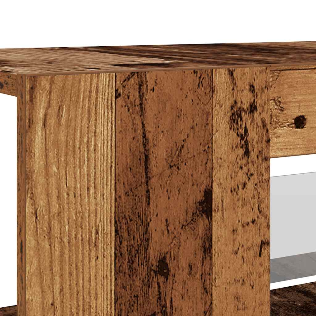 Meuble TV avec lumières LED vieux bois bois d'ingénierie Meubles TV vidaXL   