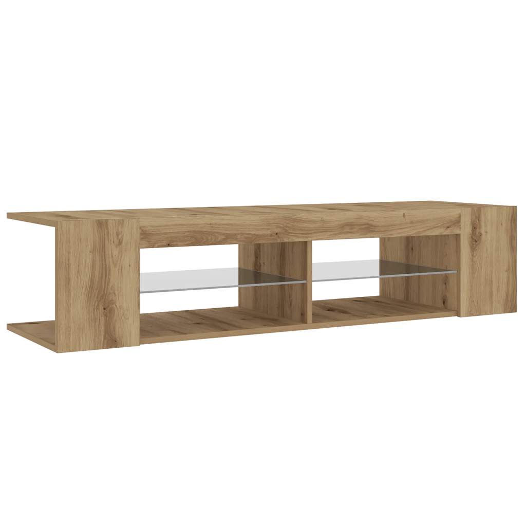 Meuble TV avec lumières LED chêne artisanal bois d'ingénierie Meubles TV vidaXL   