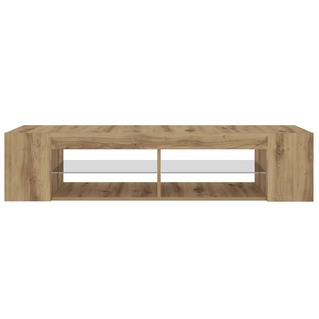 Meuble TV avec lumières LED chêne artisanal bois d'ingénierie Meubles TV vidaXL   