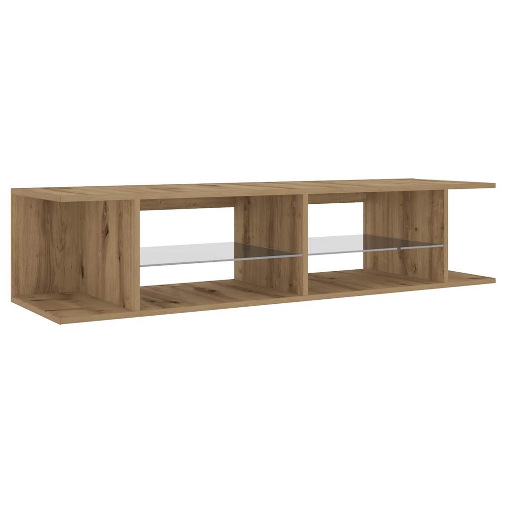 Meuble TV avec lumières LED chêne artisanal bois d'ingénierie Meubles TV vidaXL   