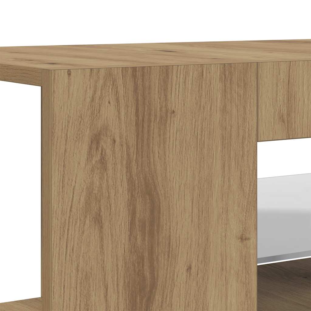 Meuble TV avec lumières LED chêne artisanal bois d'ingénierie - XIOS