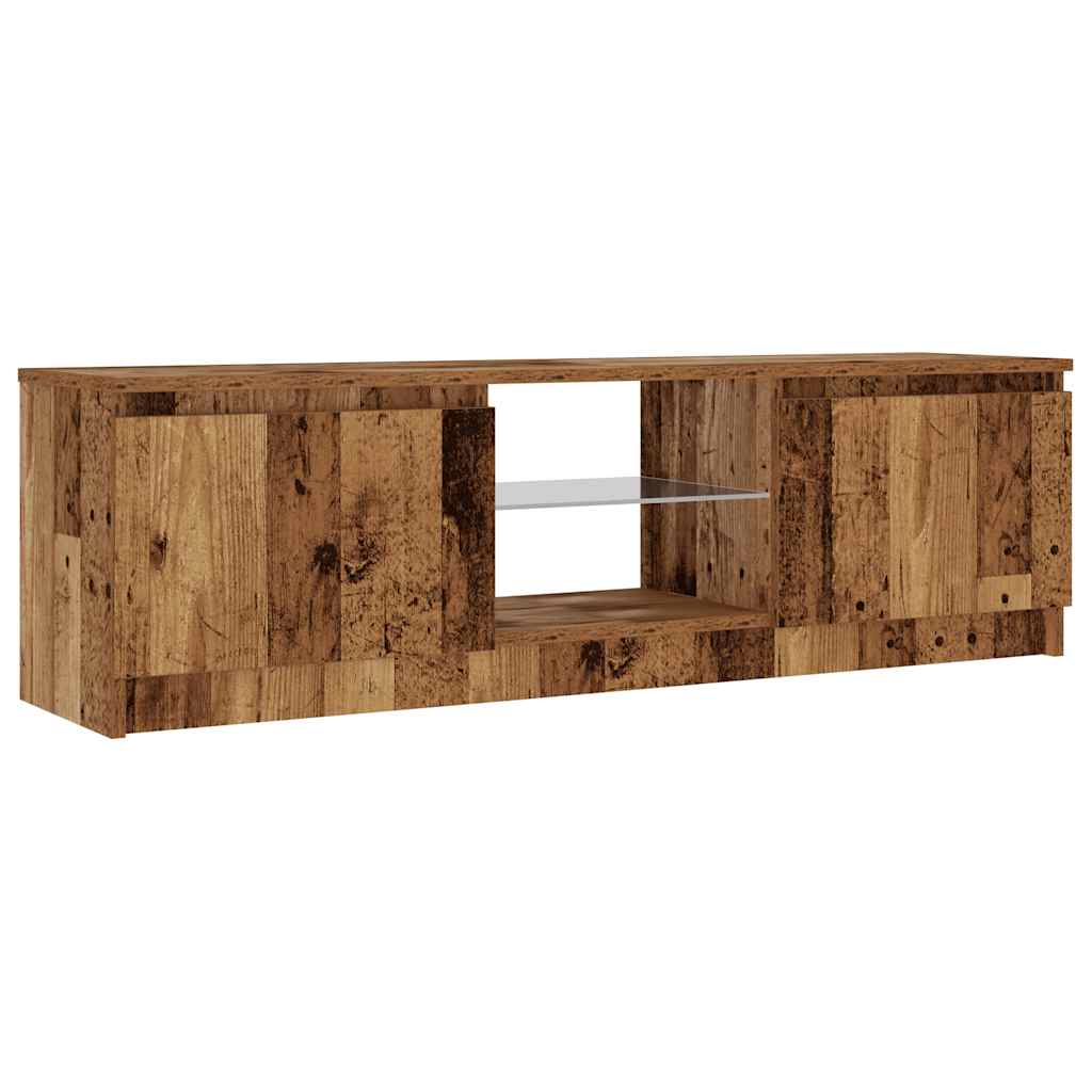 Meuble TV avec lumières LED vieux bois bois d'ingénierie - XIOS