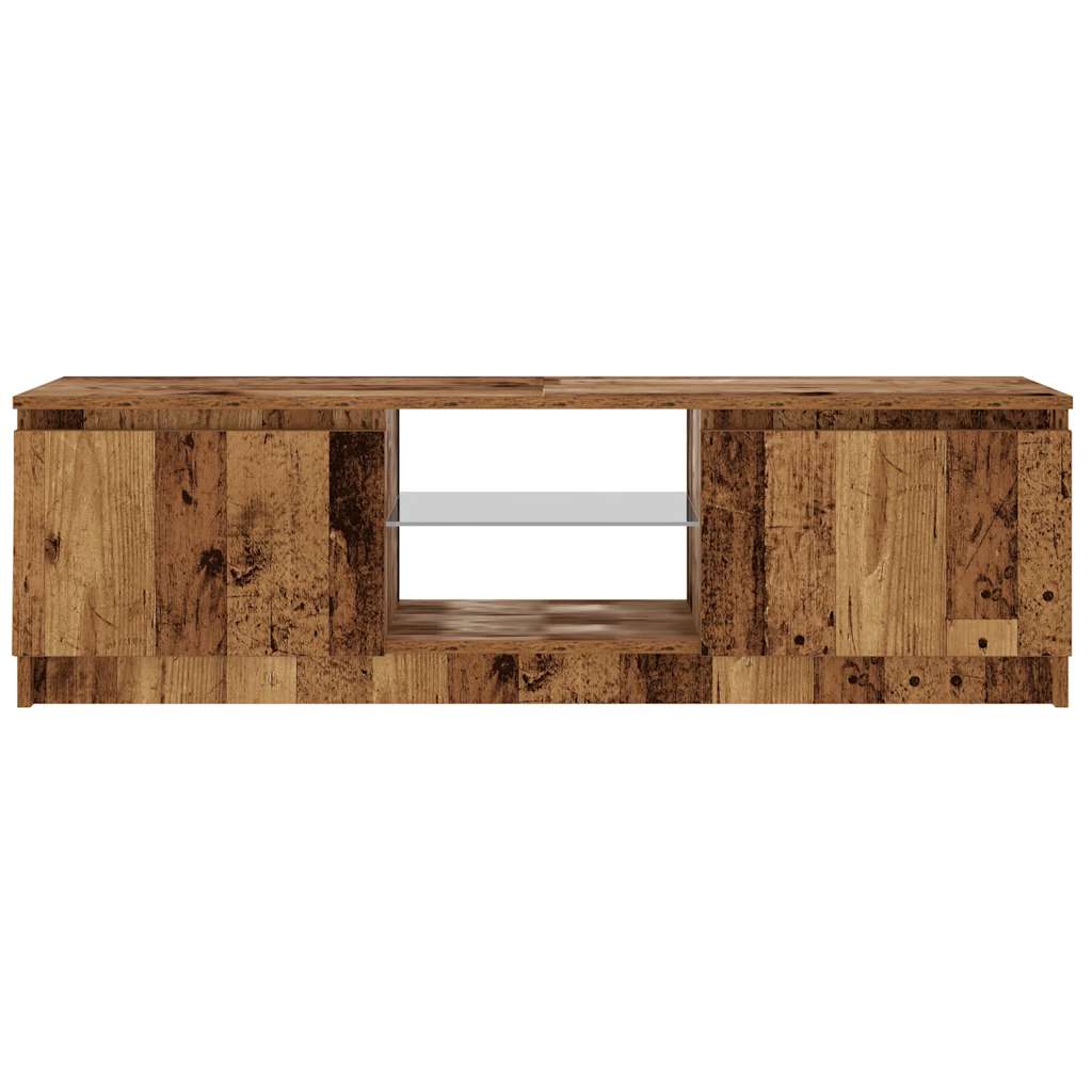 Meuble TV avec lumières LED vieux bois bois d'ingénierie - XIOS