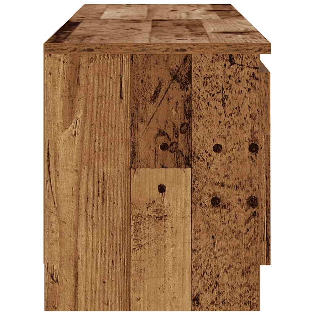 Meuble TV avec lumières LED vieux bois bois d'ingénierie - XIOS