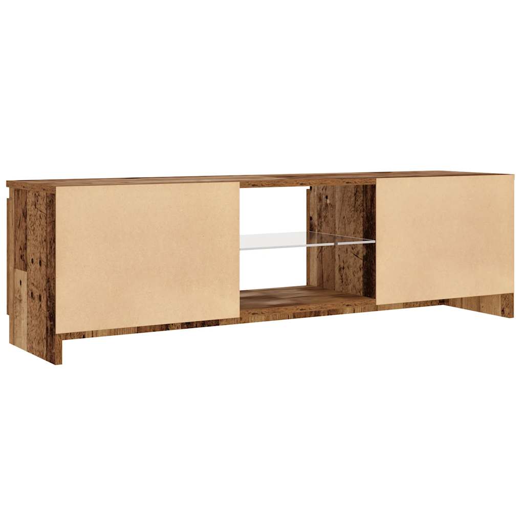 Meuble TV avec lumières LED vieux bois bois d'ingénierie - XIOS