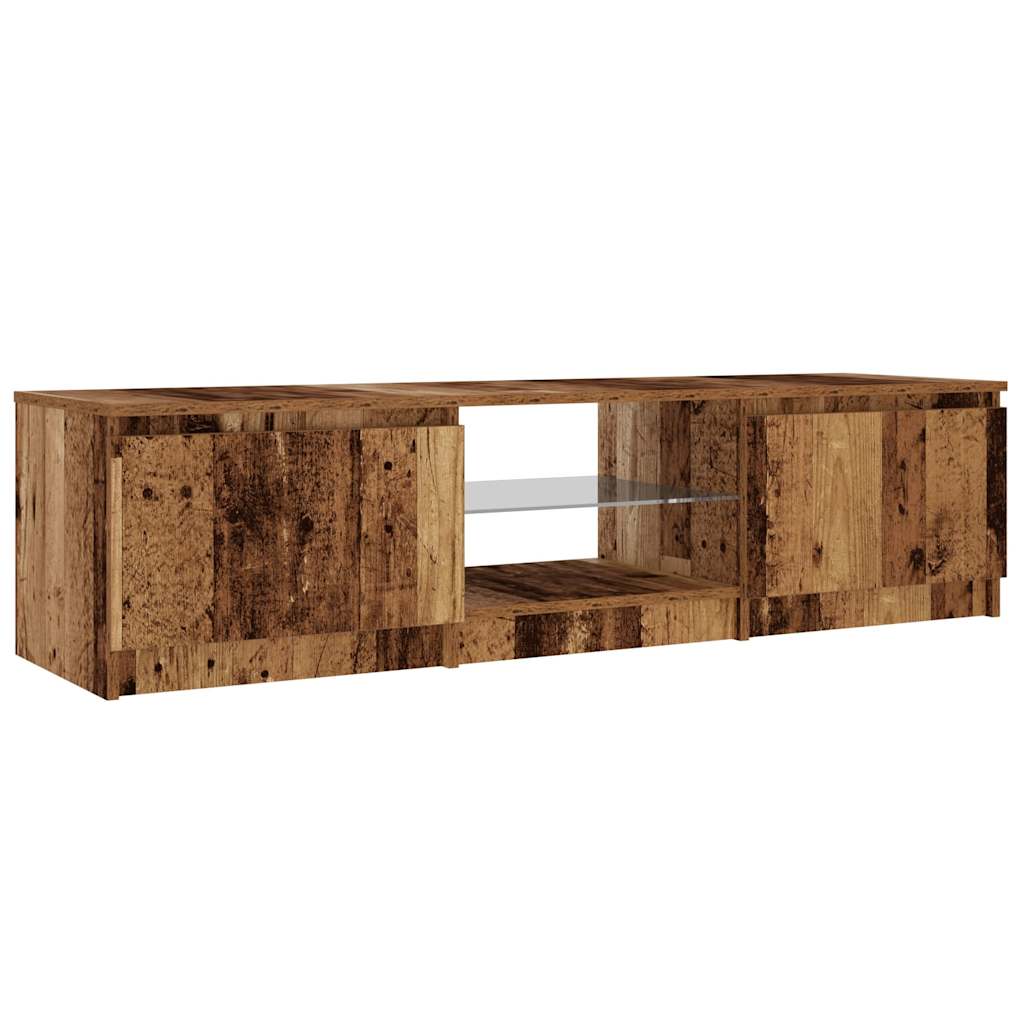 Meuble TV avec lumières LED vieux bois bois d'ingénierie Meubles TV vidaXL   