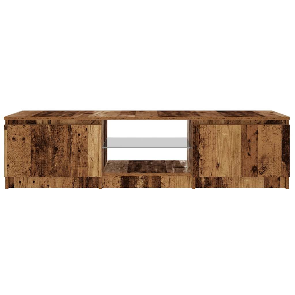 Meuble TV avec lumières LED vieux bois bois d'ingénierie Meubles TV vidaXL   