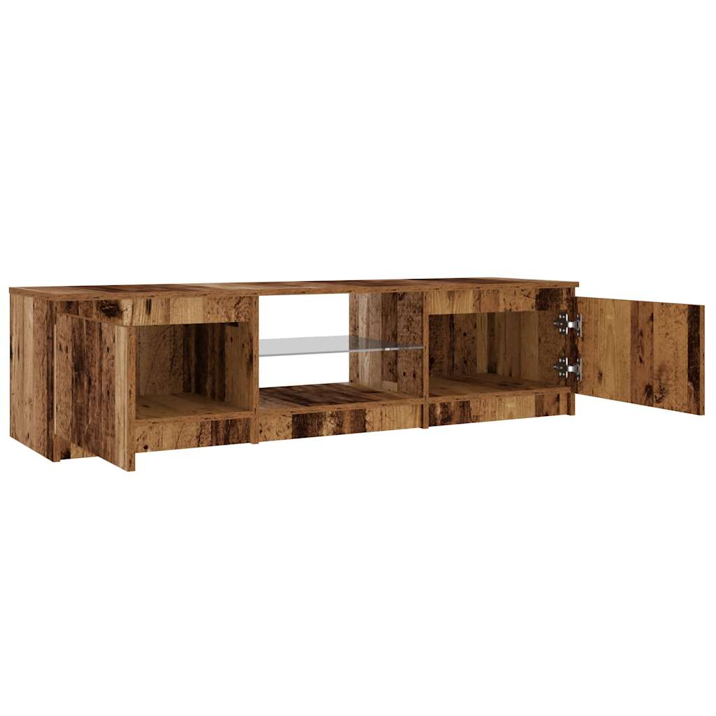 Meuble TV avec lumières LED vieux bois bois d'ingénierie Meubles TV vidaXL   