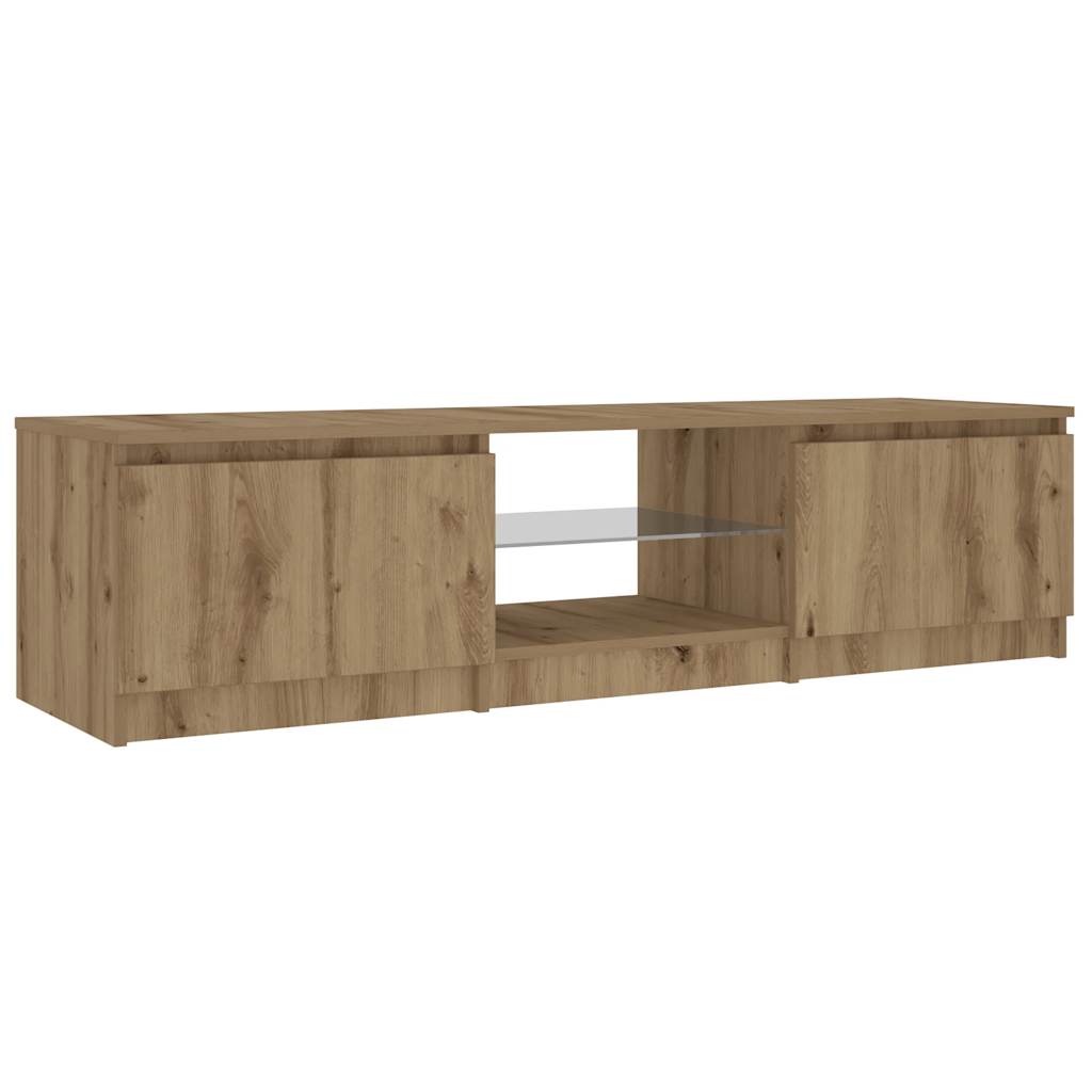 Meuble TV avec lumières LED chêne artisanal bois d'ingénierie Meubles TV vidaXL   