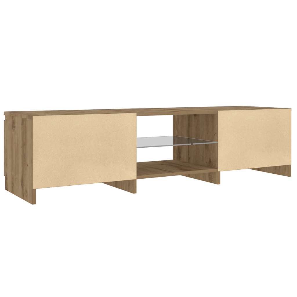 Meuble TV avec lumières LED chêne artisanal bois d'ingénierie Meubles TV vidaXL   