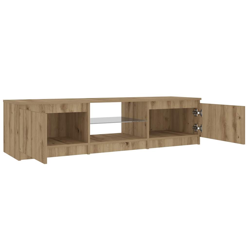 Meuble TV avec lumières LED chêne artisanal bois d'ingénierie Meubles TV vidaXL   