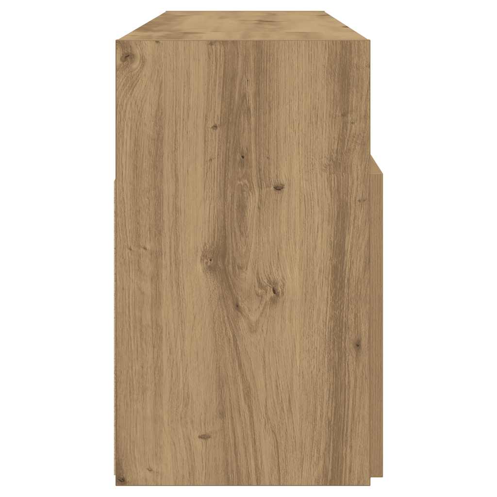 Meuble TV avec lumières LED chêne artisanal bois d'ingénierie - XIOS