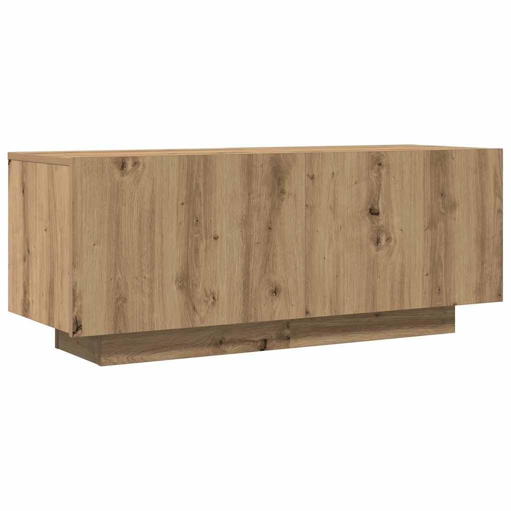 Meuble TV chêne artisanal 100x35x40 cm bois d'ingénierie - XIOS