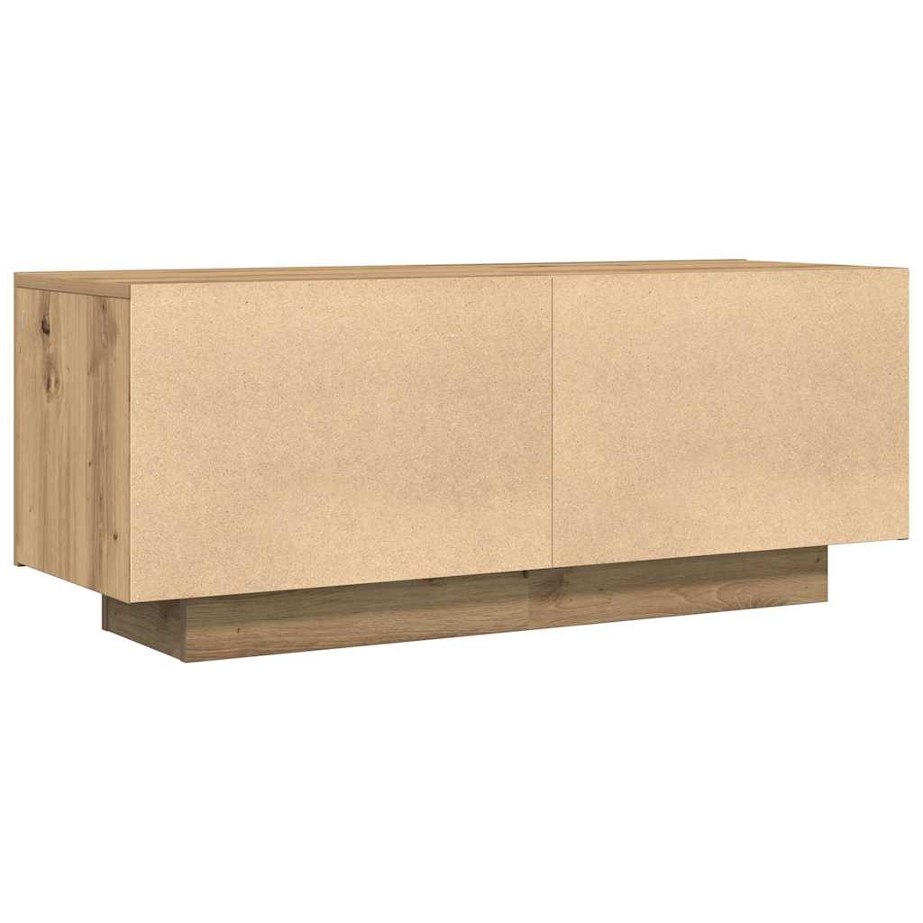 Meuble TV chêne artisanal 100x35x40 cm bois d'ingénierie - XIOS