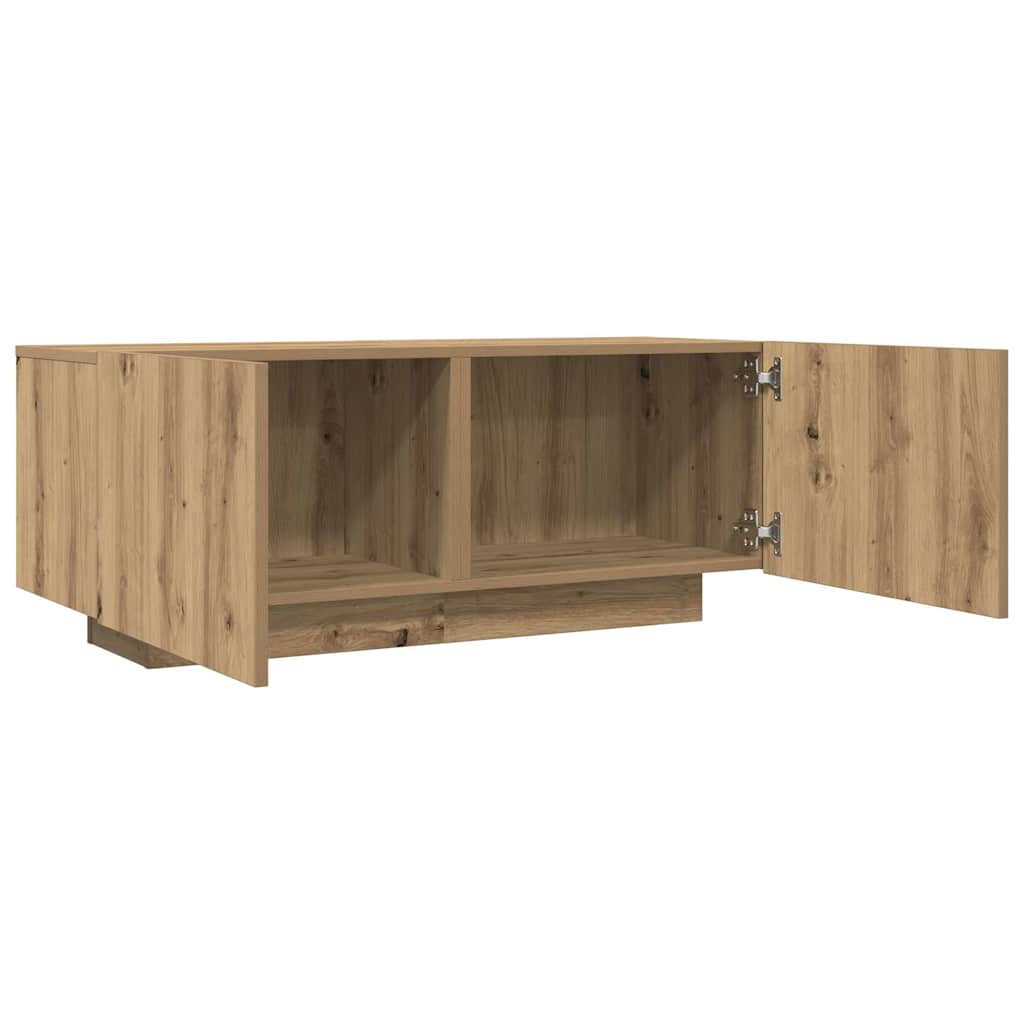 Meuble TV chêne artisanal 100x35x40 cm bois d'ingénierie - XIOS