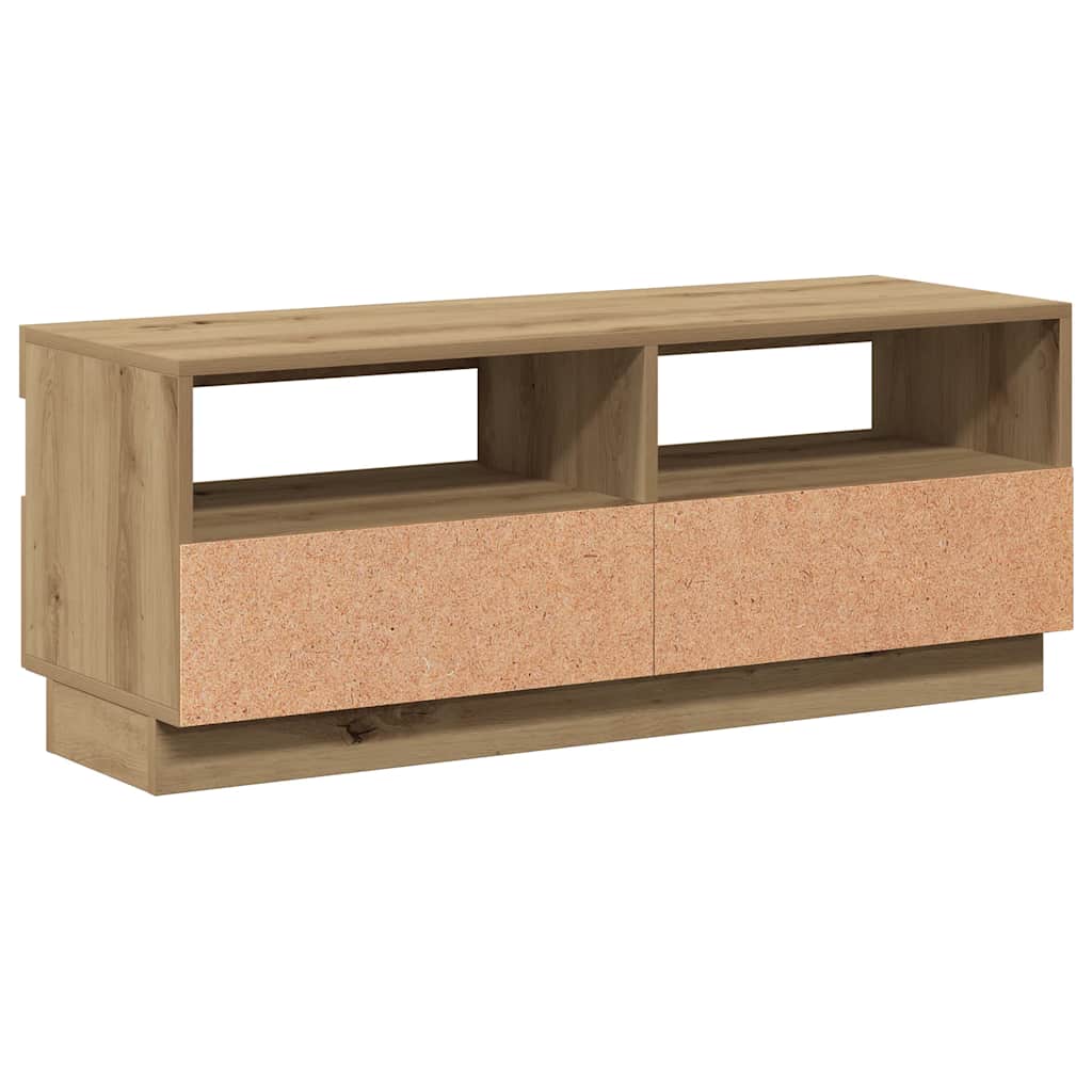 Meuble TV avec lumières LED chêne artisanal bois d'ingénierie - XIOS