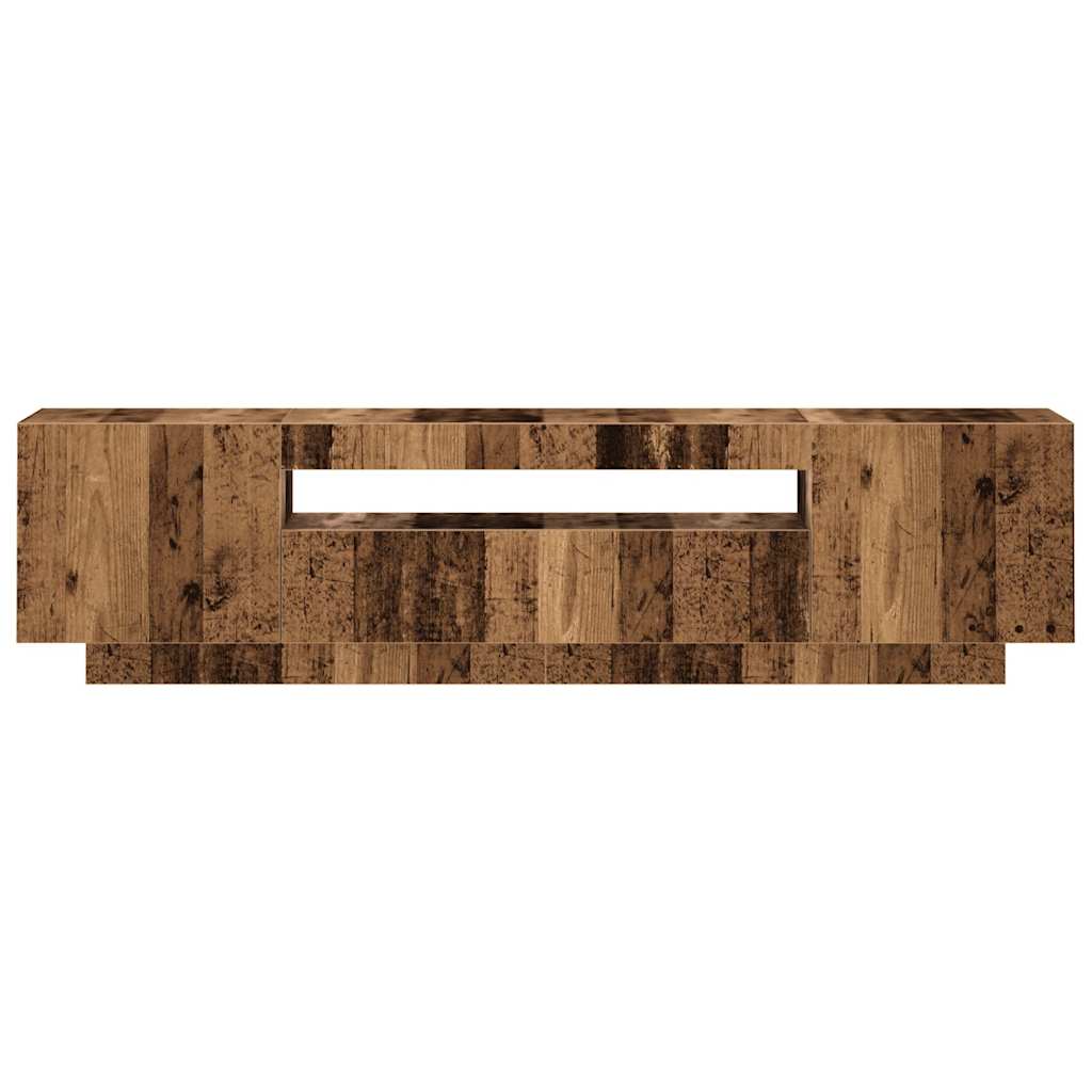Meuble TV avec lumières LED vieux bois bois d'ingénierie - XIOS