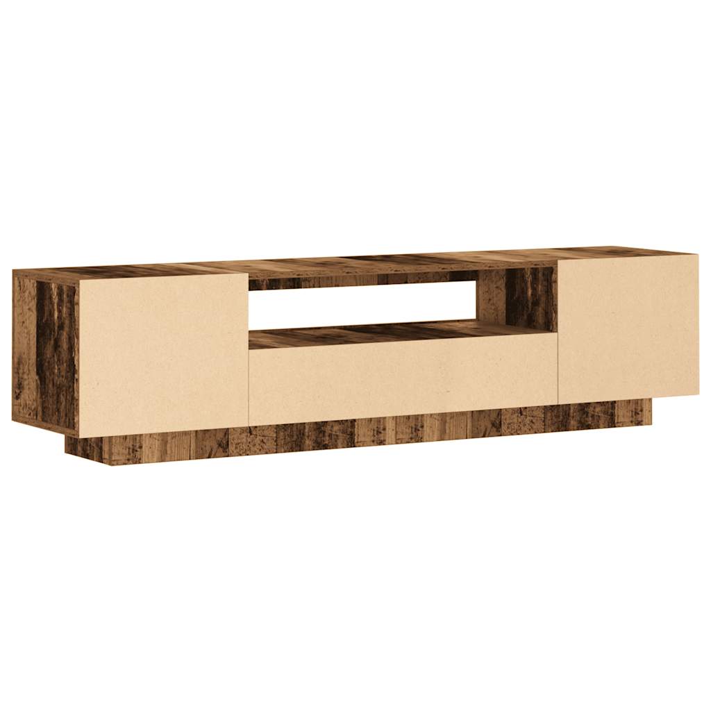 Meuble TV avec lumières LED vieux bois bois d'ingénierie - XIOS