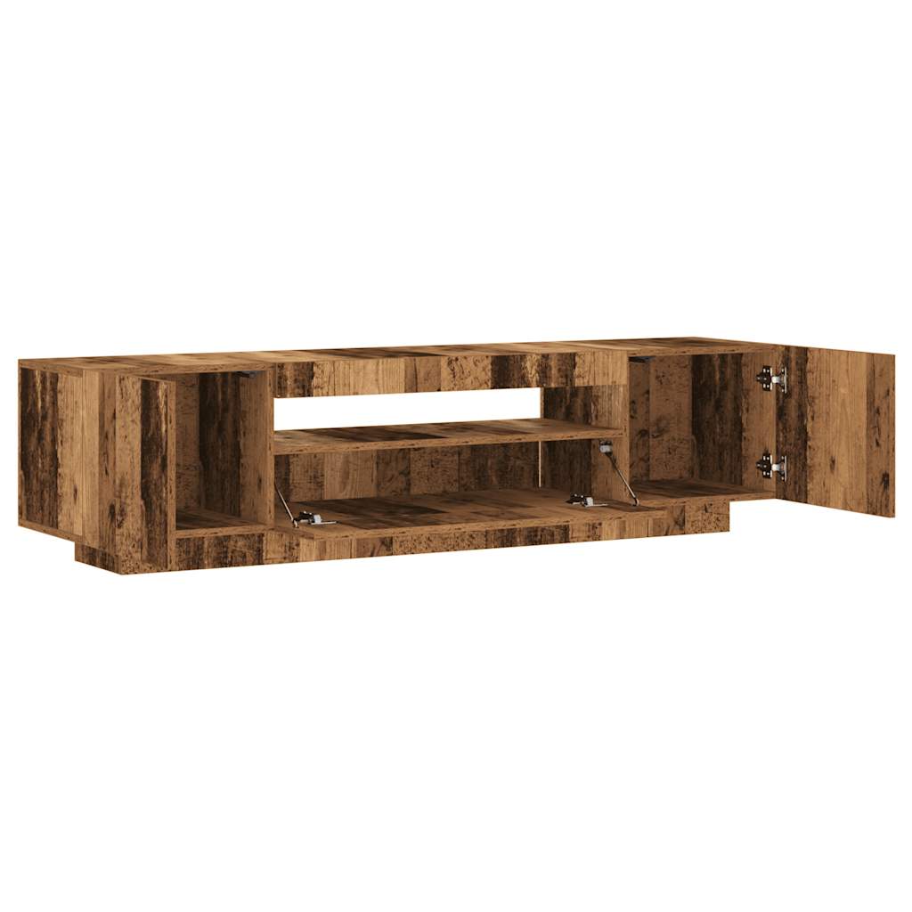 Meuble TV avec lumières LED vieux bois bois d'ingénierie - XIOS