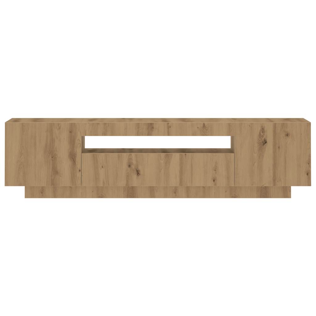 Meuble TV avec lumières LED chêne artisanal bois d'ingénierie - XIOS
