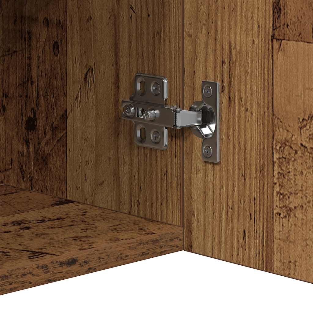 Buffet et lumières LED vieux bois 80x35x75 cm bois d'ingénierie - XIOS