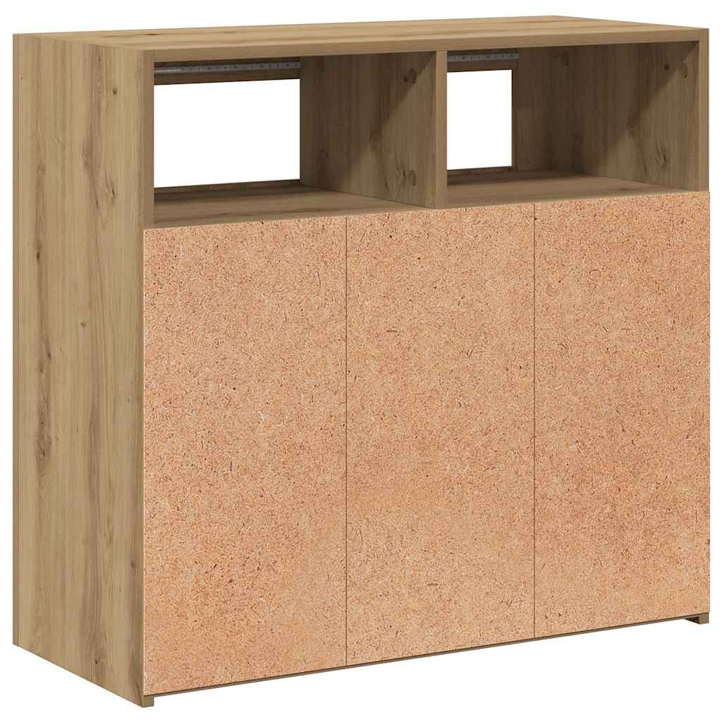 Buffet avec lumières LED chêne artisanal bois d'ingénierie - XIOS