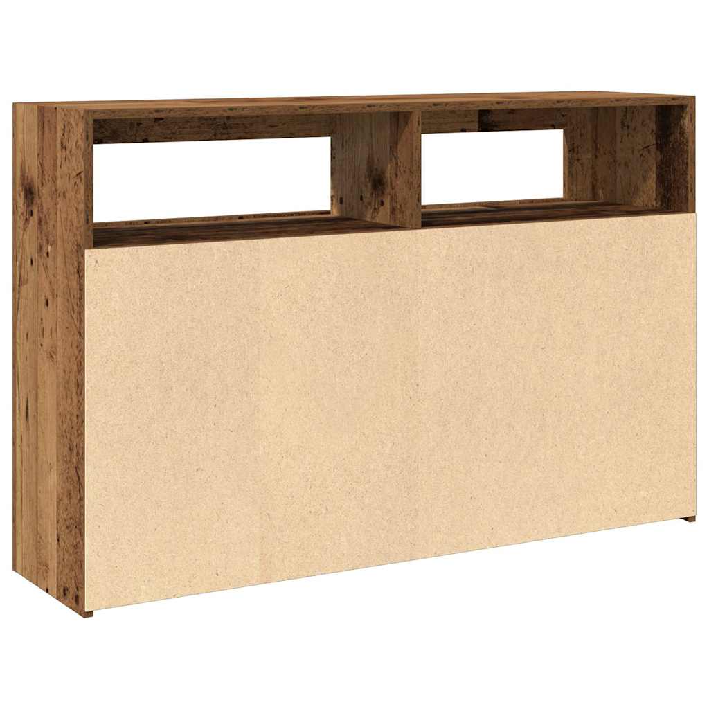 Buffet et lumières LED vieux bois 115,5x30x75cm bois ingénierie - XIOS
