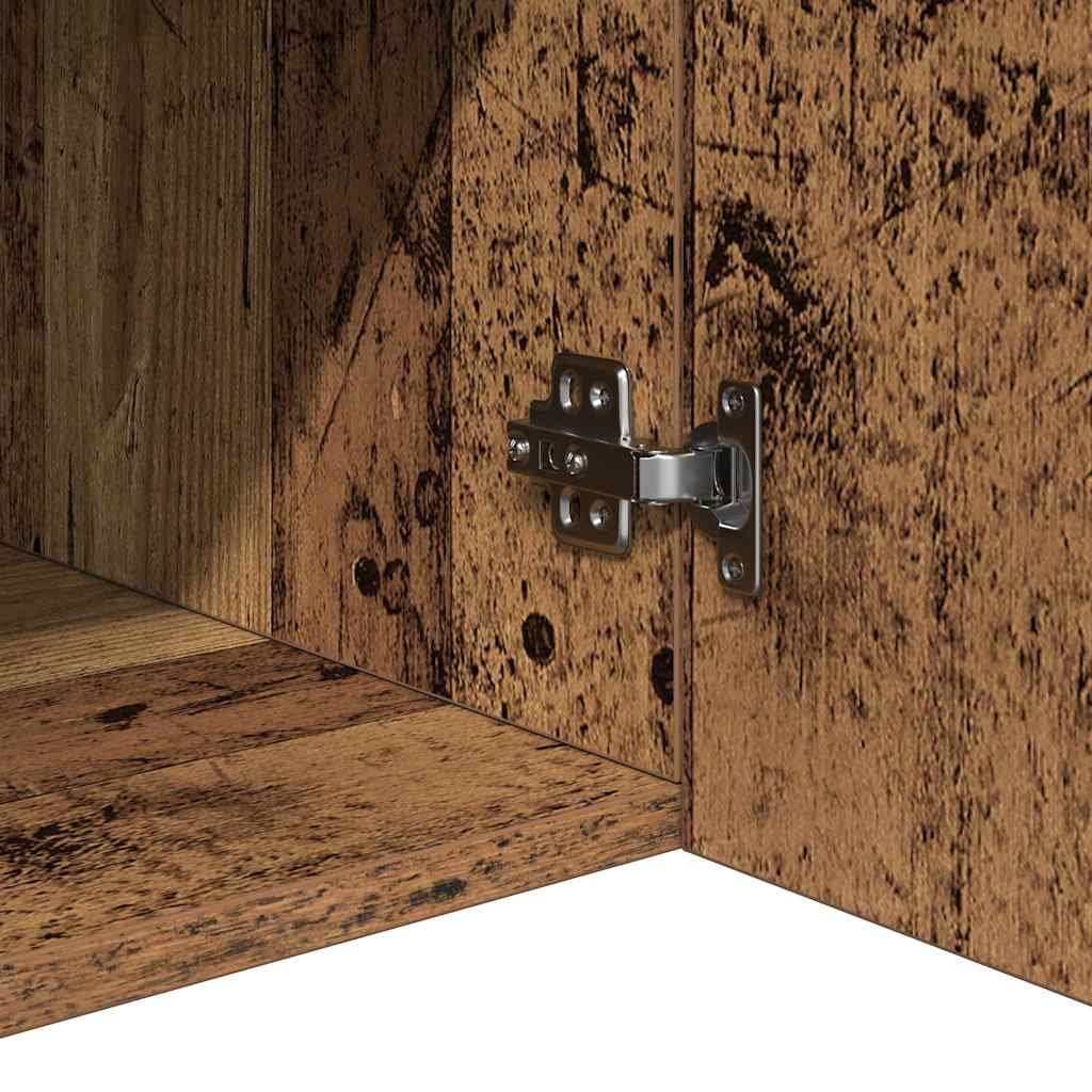 Buffet et lumières LED vieux bois 115,5x30x75cm bois ingénierie - XIOS