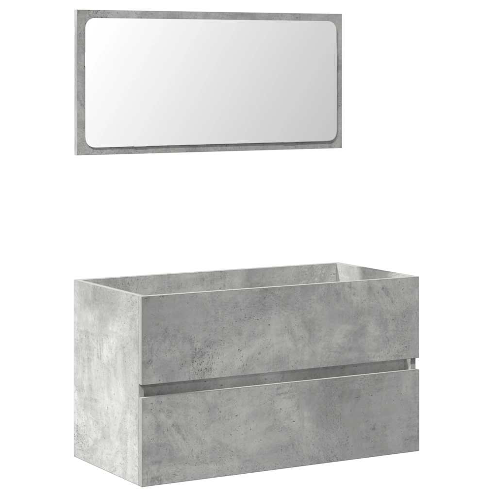 Armoire de bain avec miroir gris béton bois d'ingénierie Ensembles de mobilier pour salles de bains vidaXL