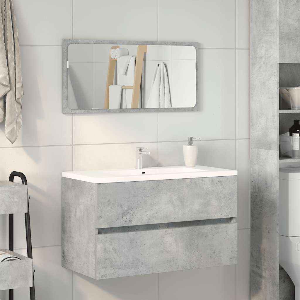 Armoire de bain avec miroir gris béton bois d'ingénierie Ensembles de mobilier pour salles de bains vidaXL