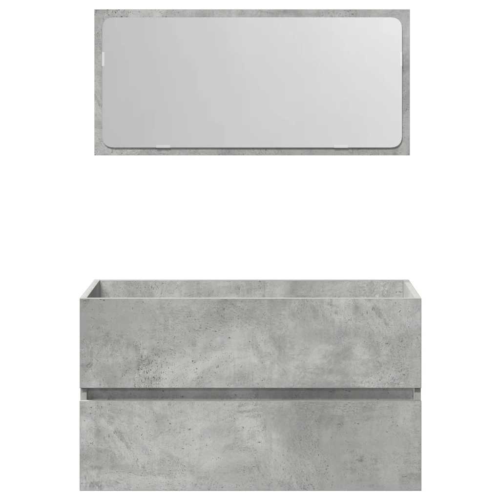 Armoire de bain avec miroir gris béton bois d'ingénierie Ensembles de mobilier pour salles de bains vidaXL
